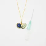 Green Shell Murano Aroma Necklace - Oceanic Depths | Energy & Healing | Diffuse on the go | Sterling Silver Gift