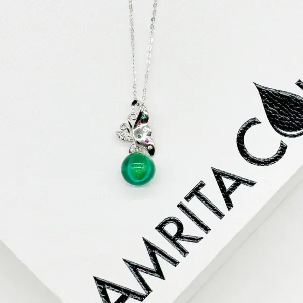 Sterling Silver Butterfly Aroma Necklace - Turquoise | Energy & Healing | Diffuse on the go