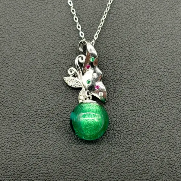 Sterling Silver Butterfly Aroma Necklace - Turquoise | Energy & Healing | Diffuse on the go