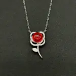 Sterling Silver Rose Garden Aroma Necklace - Crimson | Energy & Healing | Diffuse on the go