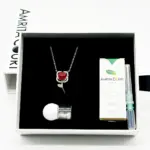 Sterling Silver Rose Garden Aroma Necklace - Crimson | Energy & Healing | Diffuse on the go