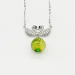 Sterling Silver Twin Swan Aroma Necklace - Gold Green | Energy & Healing | Diffuse on the go