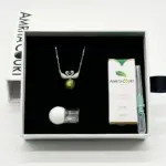 Sterling Silver Twin Swan Aroma Necklace - Gold Green | Energy & Healing | Diffuse on the go