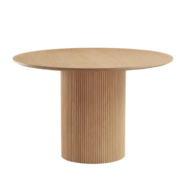 47,24 inch MDF Dining Table for Dining Room Round Dinner Tables Mid-Century Modern Table OAK