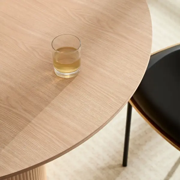 47,24 inch MDF Dining Table for Dining Room Round Dinner Tables Mid-Century Modern Table OAK