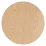 17.71 inch Round Fluted Side Table Circle Small Accent Table for Living Room Mid Century Circle Bedside Table for Bedroom Oak