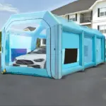 VEVOR Inflatable Paint Booth, 39.4x16.4x13.1 ft Spray Paint Booth, with 2 Powerful Blowers, Inflatable Spray Booth with Air Filter System, Car Paint Booth for Car Parking Tent Workstation, Blue