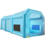 VEVOR Inflatable Paint Booth, 39.4x16.4x13.1 ft Spray Paint Booth, with 2 Powerful Blowers, Inflatable Spray Booth with Air Filter System, Car Paint Booth for Car Parking Tent Workstation, Blue
