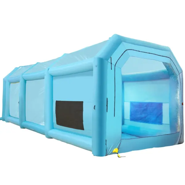 VEVOR Inflatable Paint Booth, 39.4x16.4x13.1 ft Spray Paint Booth, with 2 Powerful Blowers, Inflatable Spray Booth with Air Filter System, Car Paint Booth for Car Parking Tent Workstation, Blue