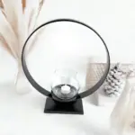Ring Candle Holder Rustic Black