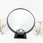 Ring Candle Holder Rustic Black