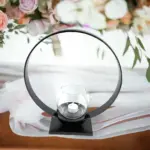 Ring Candle Holder Rustic Black