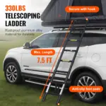 VEVOR Rooftop Tent Hard Shell, Naturnest Rooftop Tent Hardshell for 2-3 Person, Hard Shell Roof Top Tent with Telescopic Ladder Thick Mattress, Waterproof Windproof for Jeep SUV Van Pickup Truck