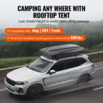 VEVOR Rooftop Tent Hard Shell, Naturnest Rooftop Tent Hardshell for 2-3 Person, Hard Shell Roof Top Tent with Telescopic Ladder Thick Mattress, Waterproof Windproof for Jeep SUV Van Pickup Truck