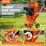 VEVOR Wood Chipper Shredder Mulcher 12 HP HeavyDuty Gas Powered 6.7 420cc 8.6kW
