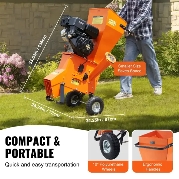 VEVOR Wood Chipper Shredder Mulcher 12 HP HeavyDuty Gas Powered 6.7 420cc 8.6kW
