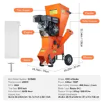 VEVOR Wood Chipper Shredder Mulcher 12 HP HeavyDuty Gas Powered 6.7 420cc 8.6kW