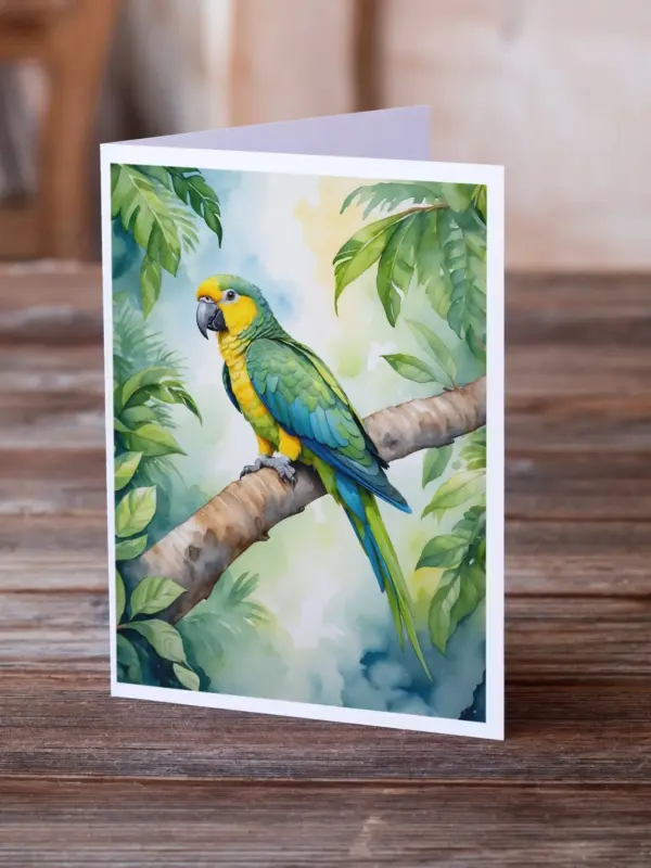 Yellownaped Amazon Parrot Greeting Cards Pack of 8