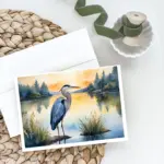 Blue Heron in the Golden Hour Greeting Cards Pack of 8
