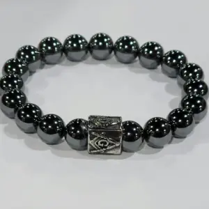 MEN'S HEMATITE MASONIC BRACELET