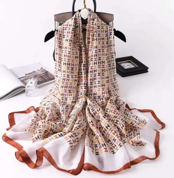 WHITE SILK SCARF