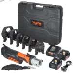 VEVOR ProPress Tool, 18V Electric Pipe Crimping Tool for 1/2, 3/4, 1, 1 1/4", 1 1/2", 2" Copper Pipes, Press Tool Kit with Brushless Motor, 6 Pro Press Jaws, 2pcs 4AH Battery