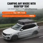 VEVOR Rooftop Tent Hard Shell, Naturnest Rooftop Tent Hardshell for 2-3 Person, Folding Hard Shell Roof Top Tent with Telescopic Ladder Mattress PVC Cover Bag, Waterproof for Jeep SUV Van Pickup Truck