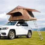VEVOR Rooftop Tent Hard Shell, Naturnest Rooftop Tent Hardshell for 2-3 Person, Folding Hard Shell Roof Top Tent with Telescopic Ladder Mattress PVC Cover Bag, Waterproof for Jeep SUV Van Pickup Truck