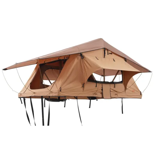 VEVOR Rooftop Tent Hard Shell, Naturnest Rooftop Tent Hardshell for 2-3 Person, Folding Hard Shell Roof Top Tent with Telescopic Ladder Mattress PVC Cover Bag, Waterproof for Jeep SUV Van Pickup Truck