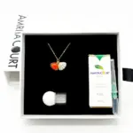 Green Shell Murano Aroma Necklace - Sunset Coral | Energy & Healing | Diffuse on the go | Sterling Silver