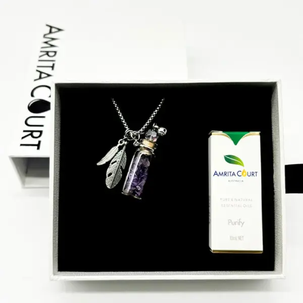 Amethyst Diffuser Necklace | Aroma Jewelry | Energy & Healing | Diffusing on the go