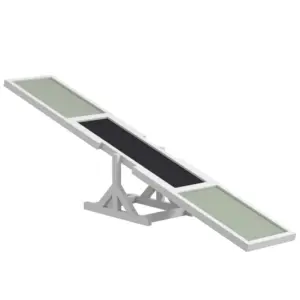 PawHut Wooden Pet Seesaw for Big Dogs, Dog Agility Equipment with Anti-Slip Surface in White
