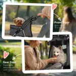 PawHut Foldable Pet Stroller for Small and Miniature Dog in Dark Grey