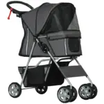 PawHut Foldable Pet Stroller for Small and Miniature Dog in Dark Grey