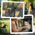 PawHut 3 Wheel Pet Stroller for Small and Miniature Dogs in Charcoal Grey