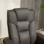 HOMCOM Faux Leather Manual Recliner and Footstool Set in Brown