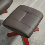 HOMCOM Faux Leather Manual Recliner and Footstool Set in Brown