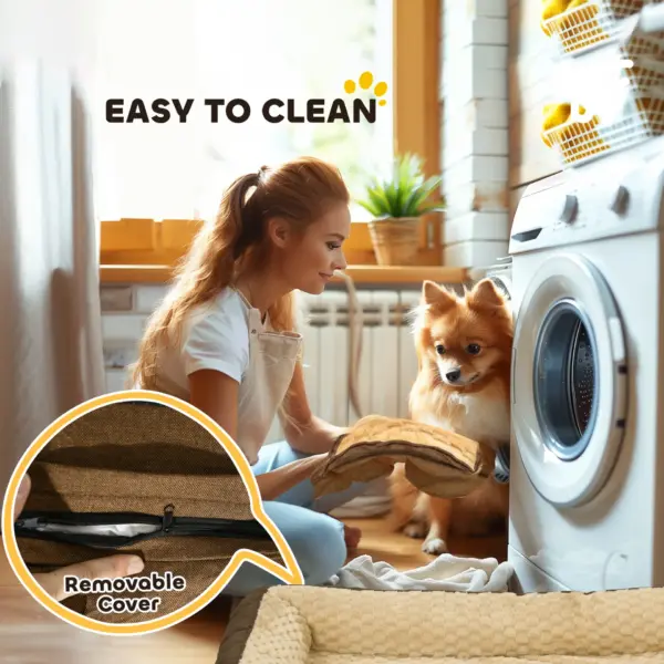 PawHut Calming Dog Bed Pet Mattress with Removable Cover, Anti-Slip Bottom, for Large Dogs, 120L x 80W x 22Hcm in Brown