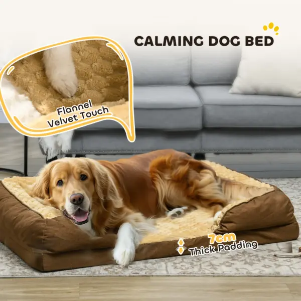 PawHut Calming Dog Bed Pet Mattress with Removable Cover, Anti-Slip Bottom, for Large Dogs, 120L x 80W x 22Hcm in Brown