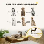 PawHut Calming Dog Bed Pet Mattress with Removable Cover, Anti-Slip Bottom, for Large Dogs, 120L x 80W x 22Hcm in Brown