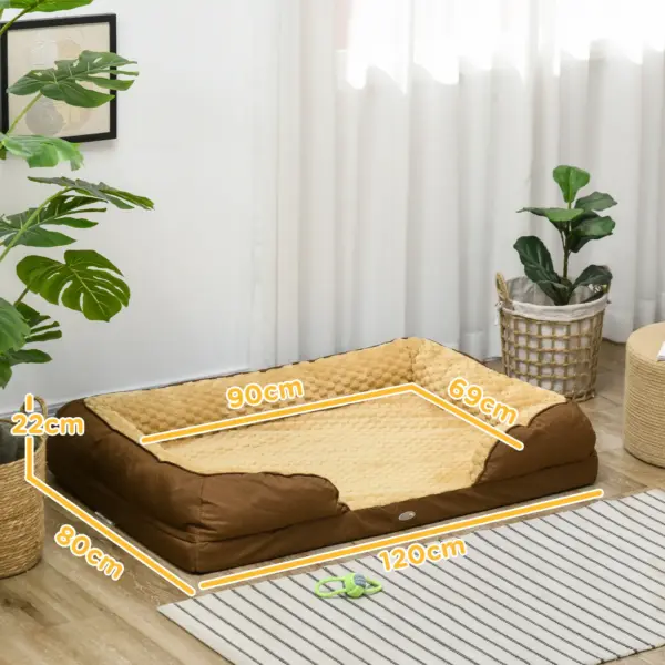 PawHut Calming Dog Bed Pet Mattress with Removable Cover, Anti-Slip Bottom, for Large Dogs, 120L x 80W x 22Hcm in Brown