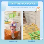 PawHut 5 Tier Hamster Cage Carrier Habitat with Exercise Wheels, Tunnel in Orange