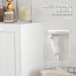 kleankin Tilt-Out Laundry Cabinet, Modern Bathroom Cabinet with 2 Compartments for Bathroom Washroom in White