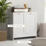 kleankin Tilt-Out Laundry Cabinet, Modern Bathroom Cabinet with 2 Compartments for Bathroom Washroom in White