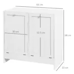 kleankin Tilt-Out Laundry Cabinet, Modern Bathroom Cabinet with 2 Compartments for Bathroom Washroom in White
