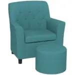 AIYAPLAY 2PCs Kids Sofa Set with Footrest, for Playroom, Bedroom in Blue