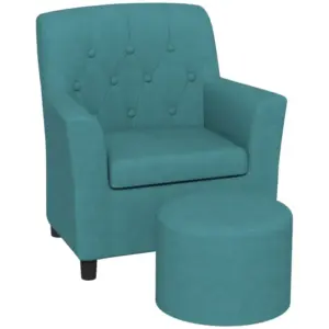 AIYAPLAY 2PCs Kids Sofa Set with Footrest, for Playroom, Bedroom in Blue