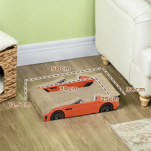 2 in 1 Cat Scratching Board with Catnip, Car-shaped by PawHut