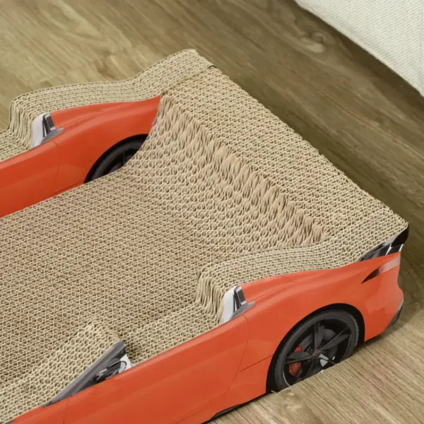 2 in 1 Cat Scratching Board with Catnip, Car-shaped by PawHut