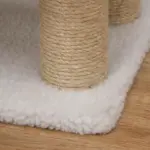 PawHut Pet Stair with 4-step Climb Ladder, Scratching Posts, Platforms, Toy Ball, for Indoor Elderly Cats Kittens in White